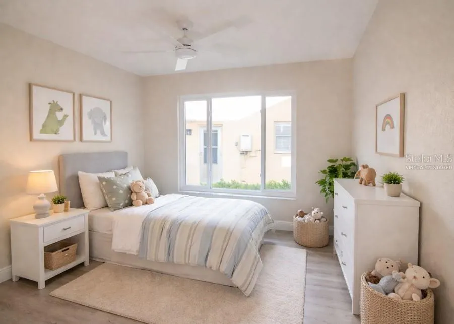 virtually staged guest room