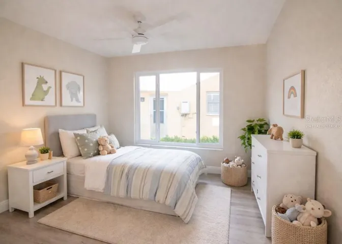 virtually staged guest room