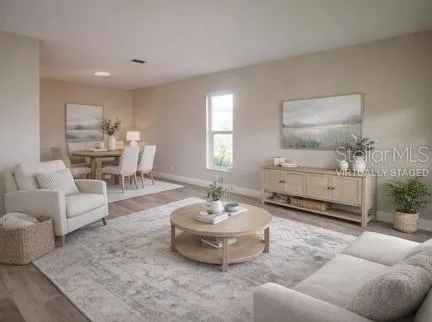 Virtually staged living room
