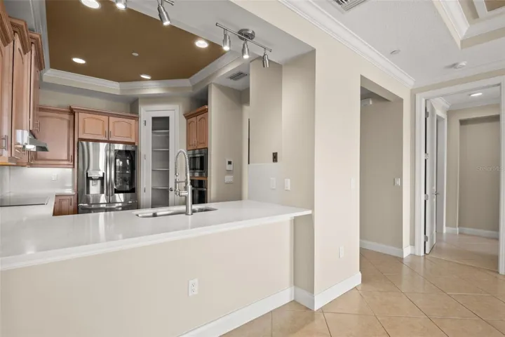 Looking into Kitchen from Dining Room area.