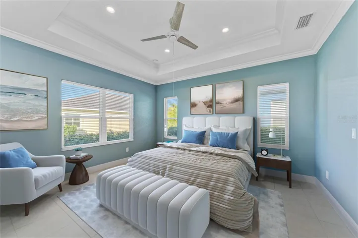 Virtually Staged Master Bedroom
