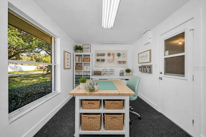 Virtually Staged, Air-conditioned workshop/craft room in the garage