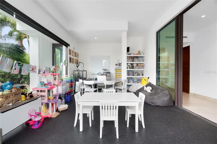 A versatile room perfect for a gym, classroom, or game room