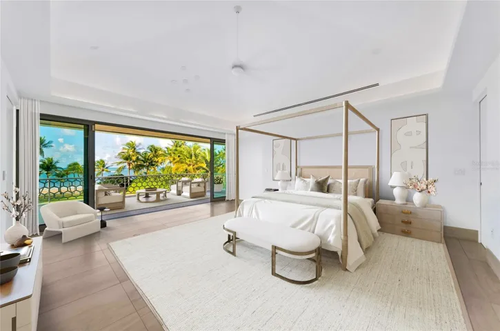 Primary Suite Overlooking Terrace - Virtually Staged