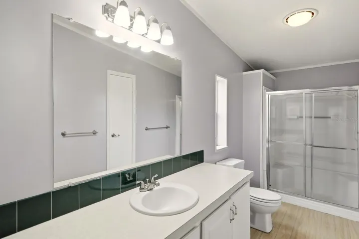 Master bath with a walk-in shower.