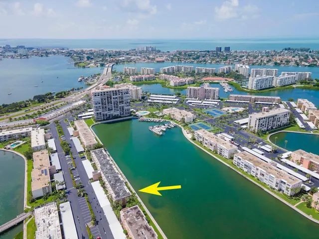 Aerial view of unit facing south