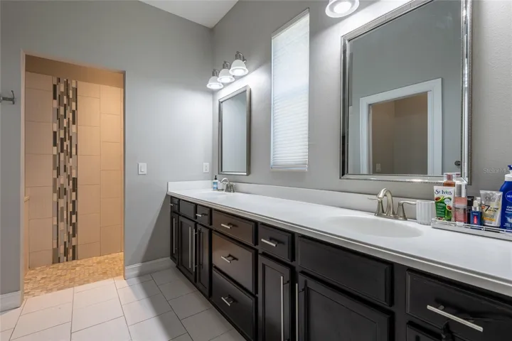 Primary bathroom. Dual vanity sinks