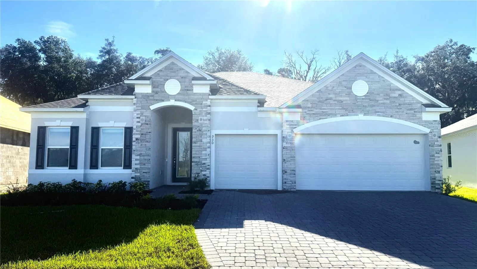 Stunning Exterior - Stone Accent, Driveway &amp; Entry Pavers, 3-Car Garage