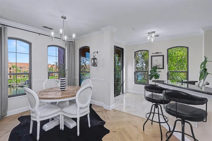 Dining, breakfast bar and eat in kitchen area