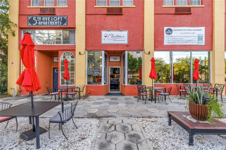 Christiane's Wine Bar right across the street