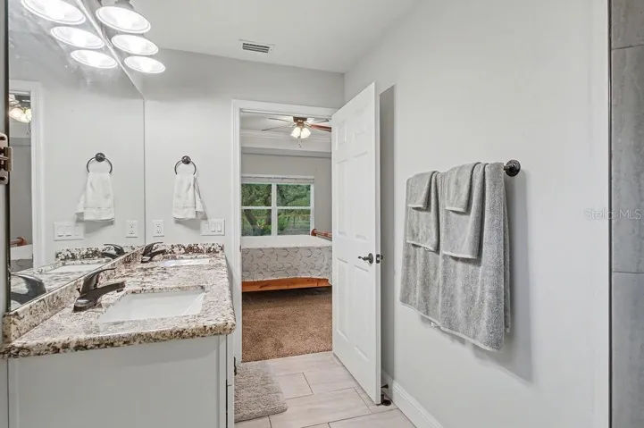 primary bathroom with double sink