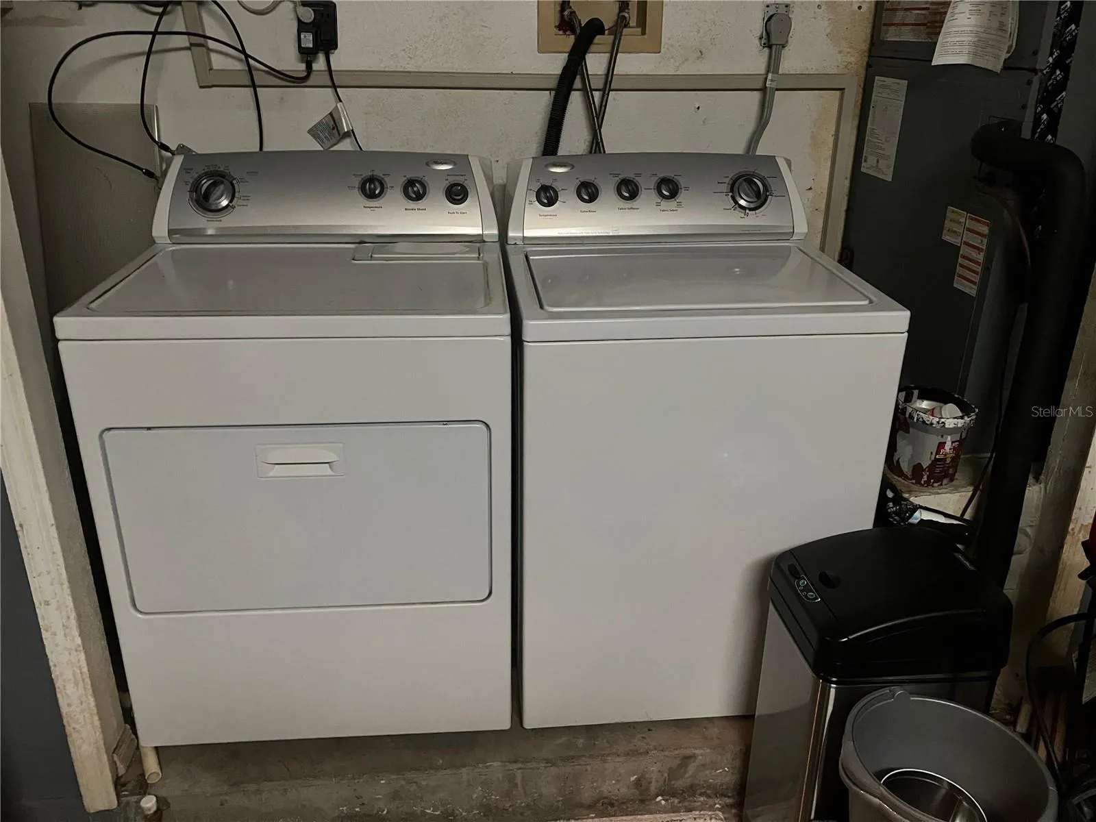 Wash and Dryer inside spacious one car garage
