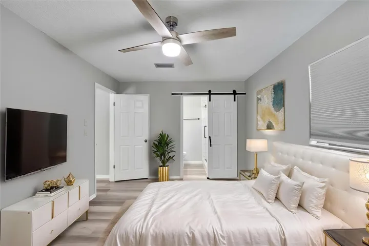 Staged master bedroom