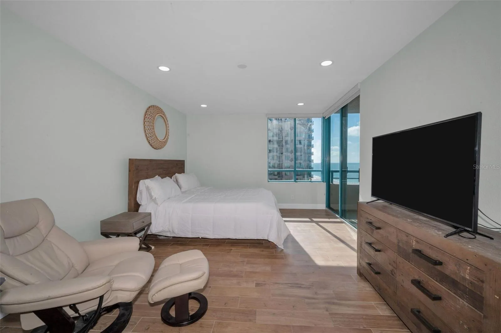 Master Suite Retreat Scenic Surround to Aquamarine Panorama with Terrace Access. Features a Bath including, Dual Sink Vanity, Walk In Closet Dress Area &amp; Spacious Walk In Shower &amp; Free Standing Soaking Tub.