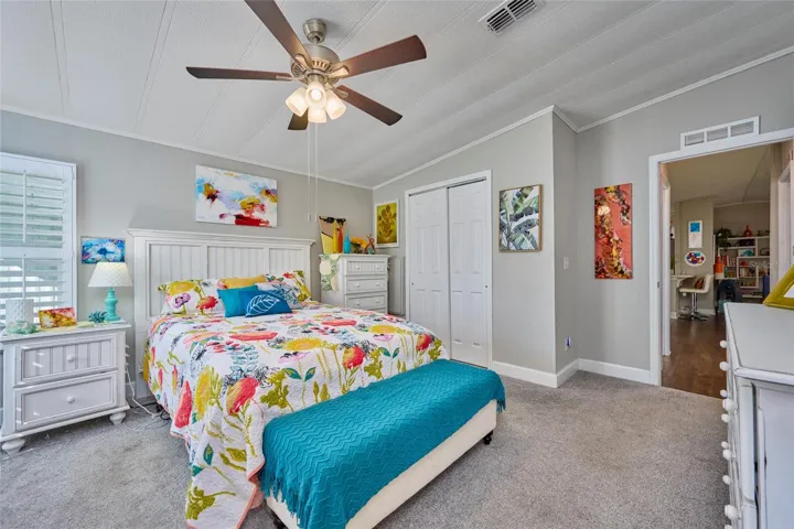 Carpet keeps the bedroom cozy