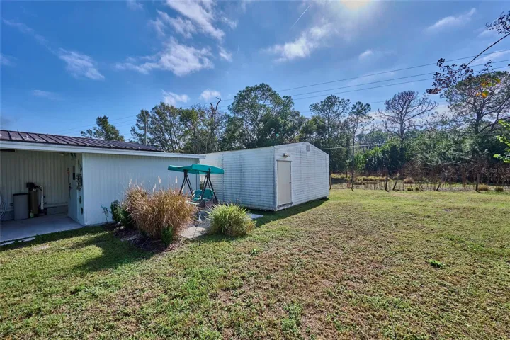 Sitting area in the side yard