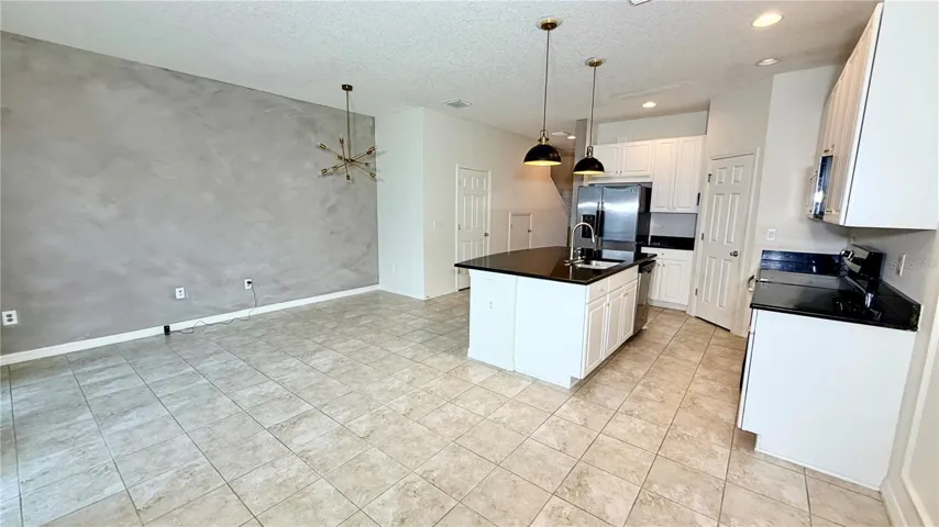 Living room and kitchen view