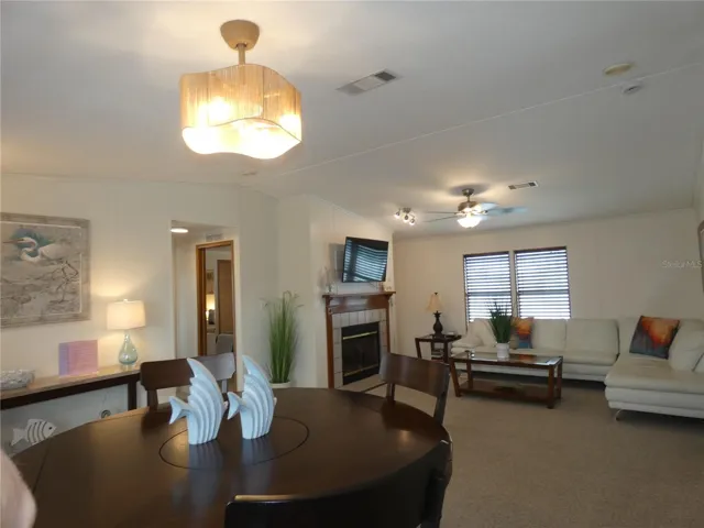 Dining room--living room combination area.