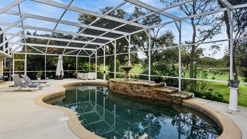 Pool overlooking the golf course.