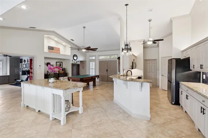 Kitchen area overlooking the family room.