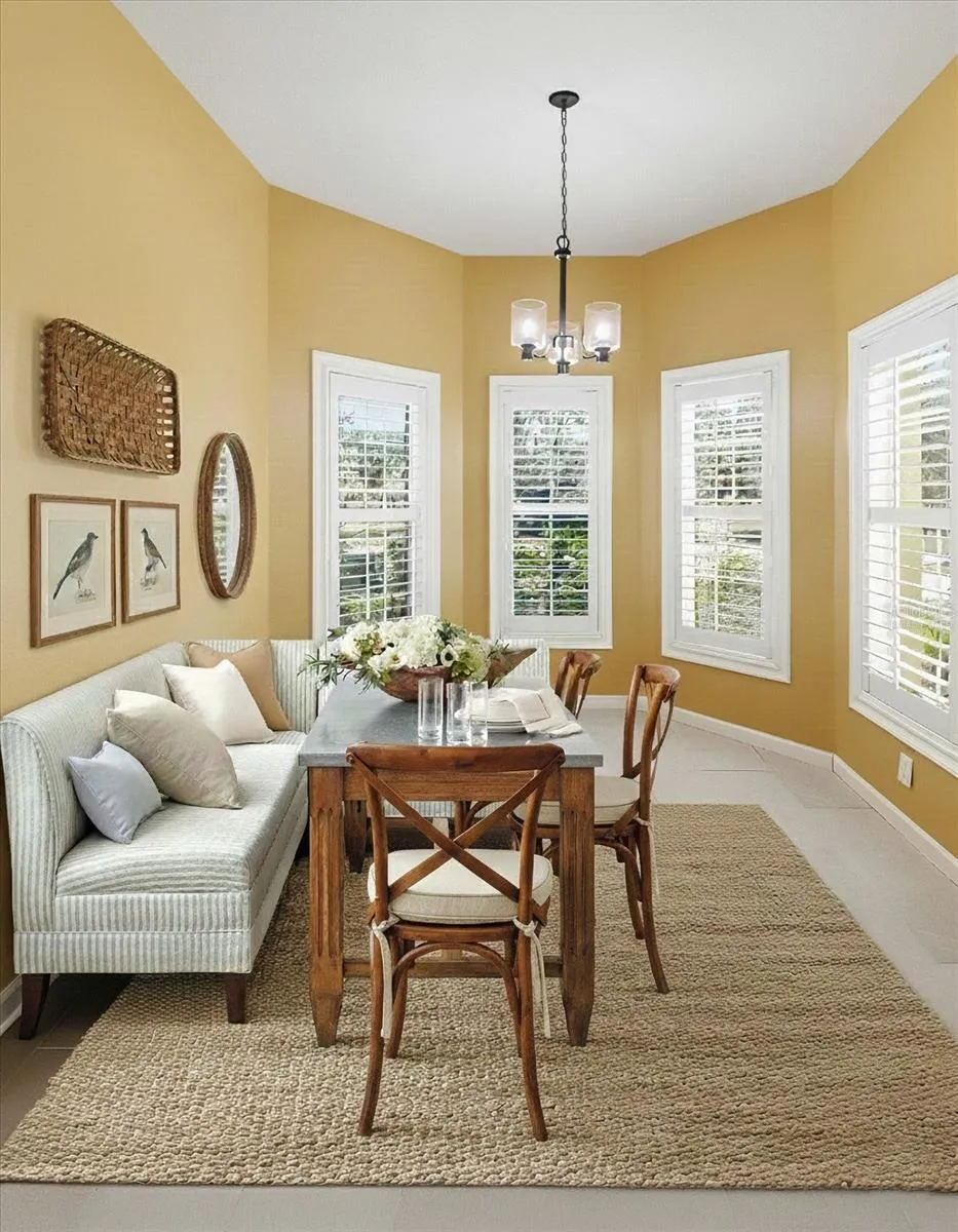 Light & Bright Kitchen Nook w/ Plantation Shutters ...Virtually Staged