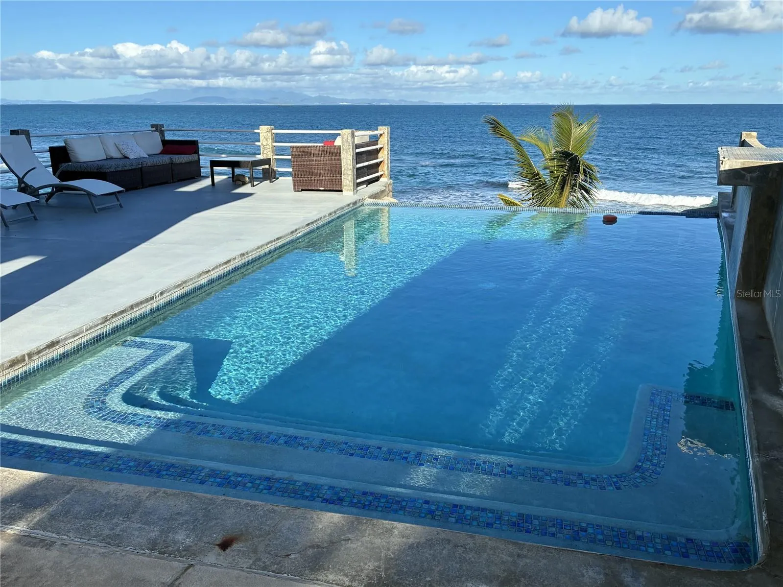 The view from the home across the pool