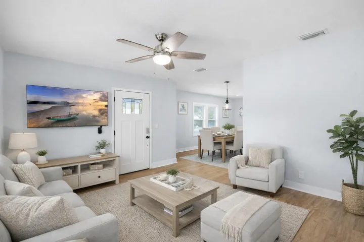 Living room virtually staged