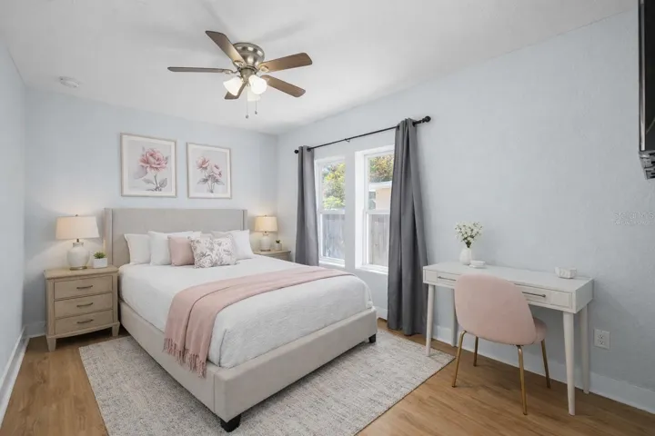 Bedroom virtually staged