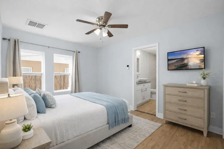 Bedroom virtually staged