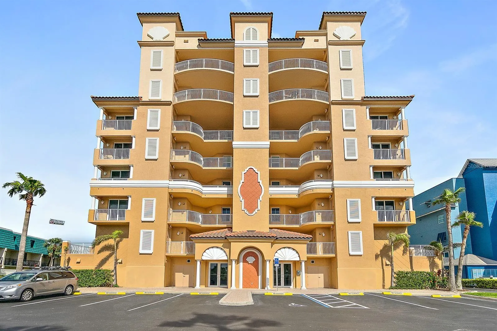 REAR OF CONDO WITH ARROW SHOWING LOCATION
