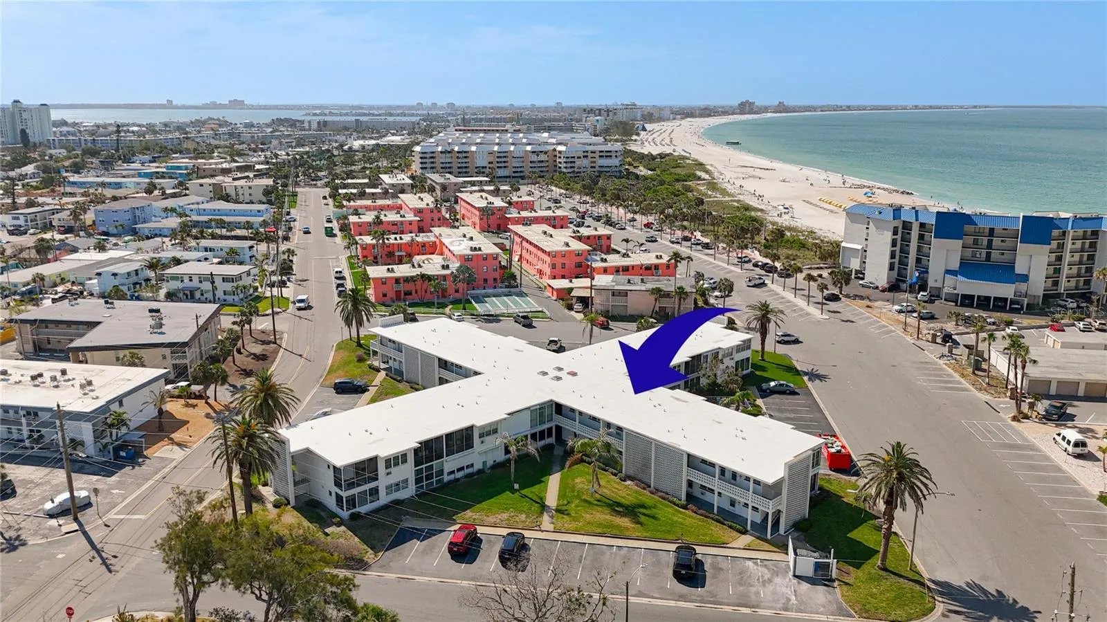 just steps from Upham Beach with all of Famous St Pete Beach ahead of you !