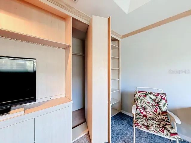 Den/guest bedroom with hidden closet