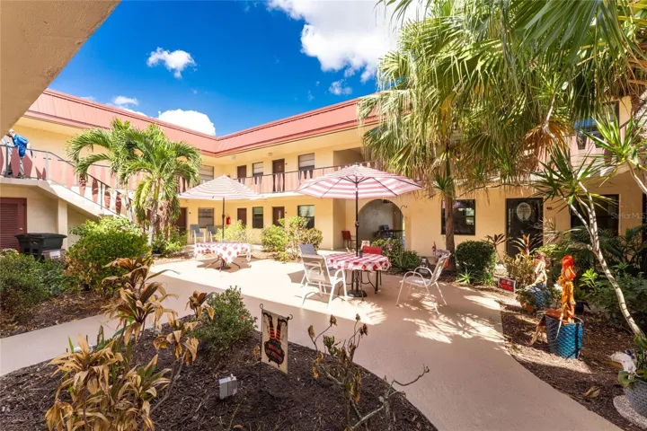 This pretty courtyard will be the first thing you see when entering the condo!