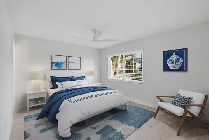 Virtually staged main bedroom