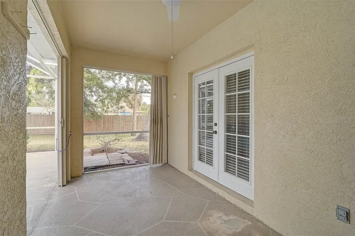 Covered Patio outside Main Bedroom