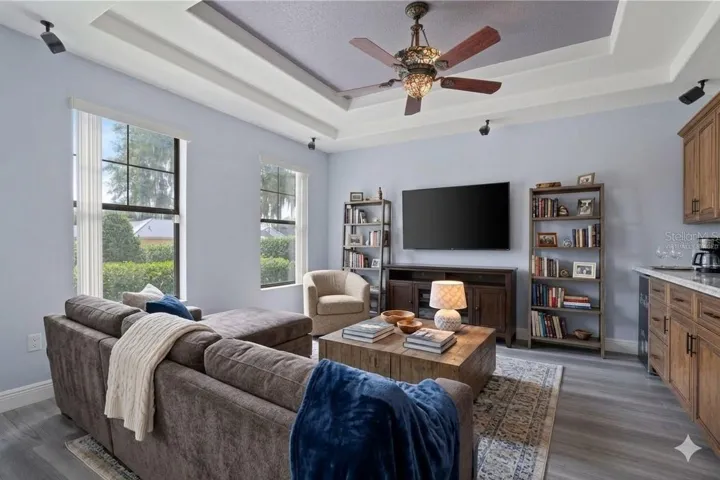 Front Flex Room virtually staged as a Family Room