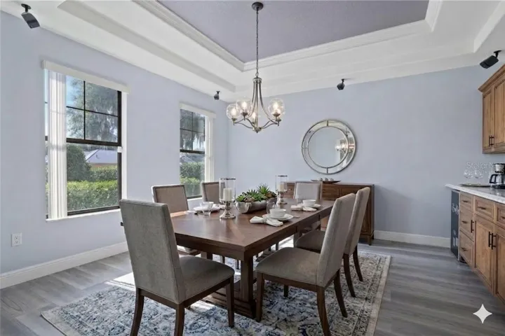 Front Flex Room virtually staged as a Dining Room