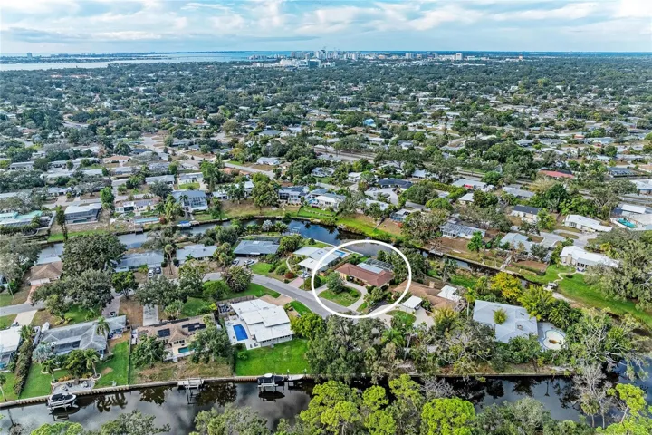 Aerial towards Downtown Sarasota
