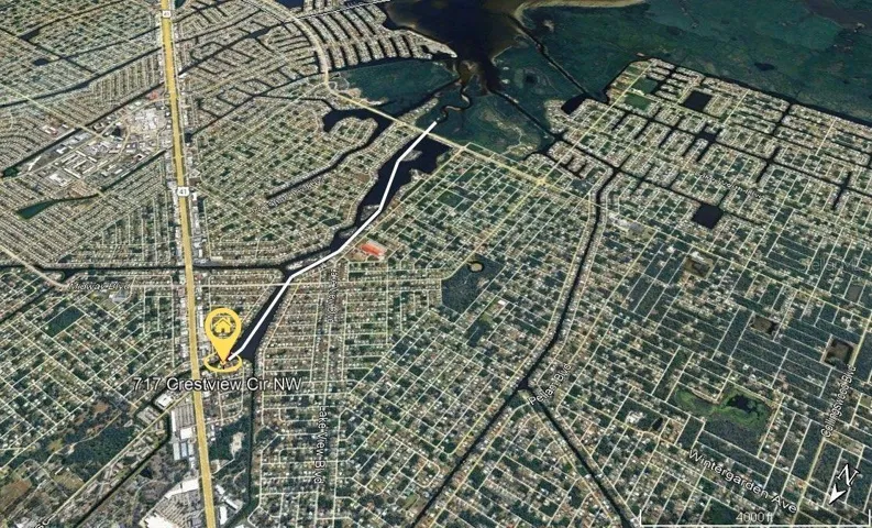 Path to Charlotte Harbor - 2.7+/- miles.