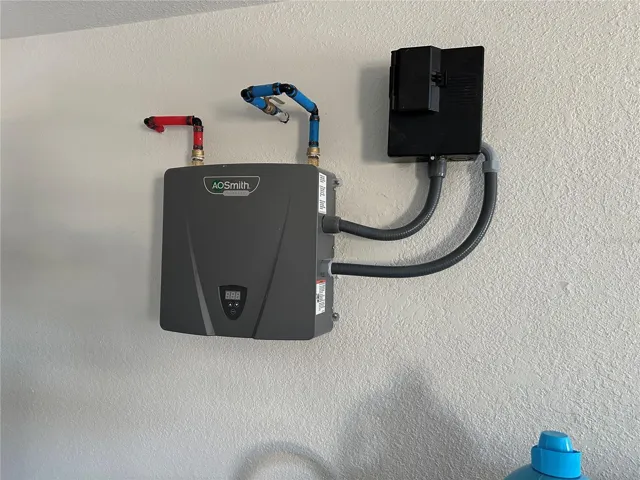 Instant-on hot water heater - a big electric cost saver.