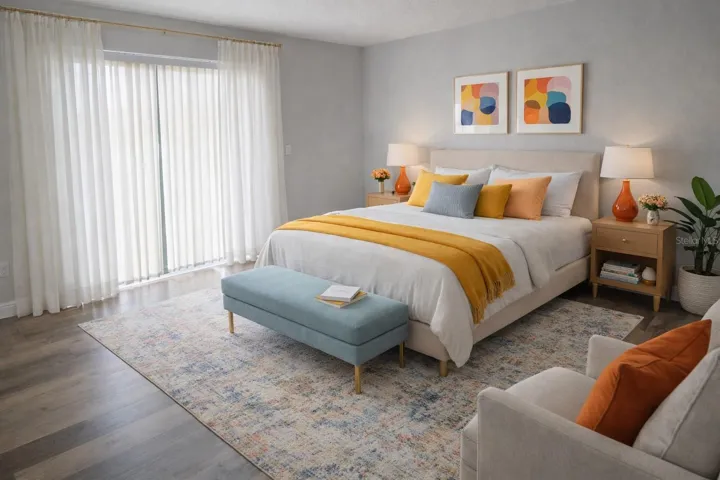 Master bedroom Virtual Staged