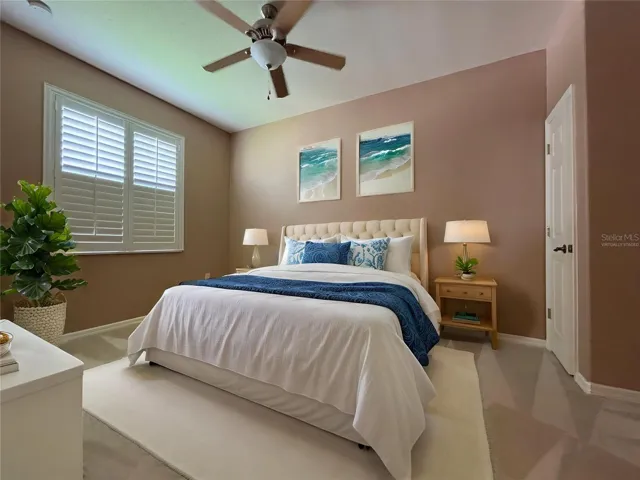 Virtually Staged Guest Bedroom Middle Room