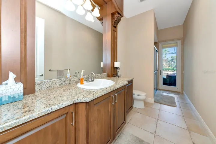 Pool bath with Shower and vanity