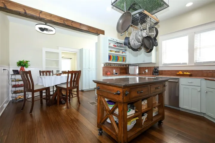 Breakfast nook in kitchen.