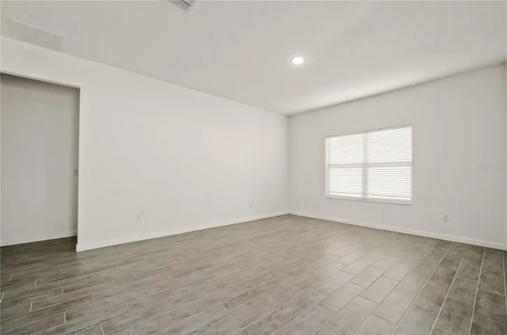 View of living room from dining area.