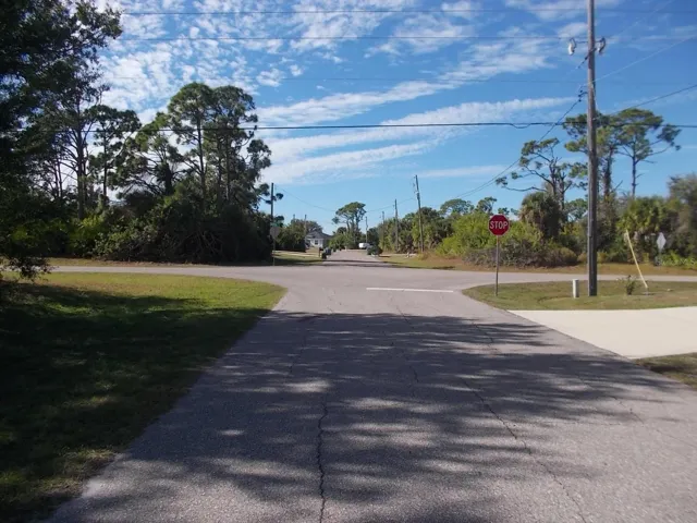 Looking West up the street