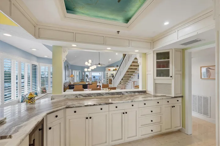 Kitchen is open to the Living & Dining areas and you even have views of the Intracoastal as you cook