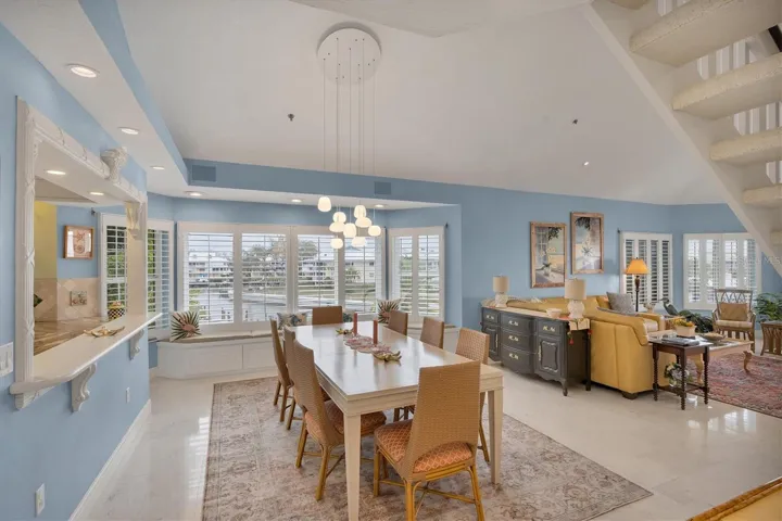 Dining Room offers views looking down the marina