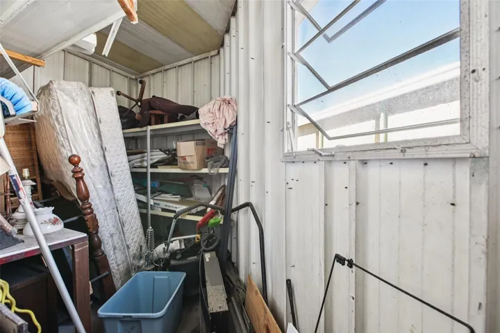 Storage shed.