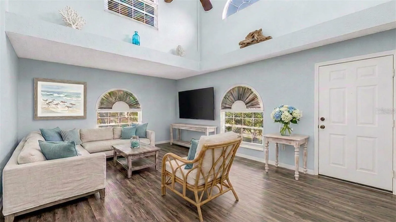 Virtually staged living room